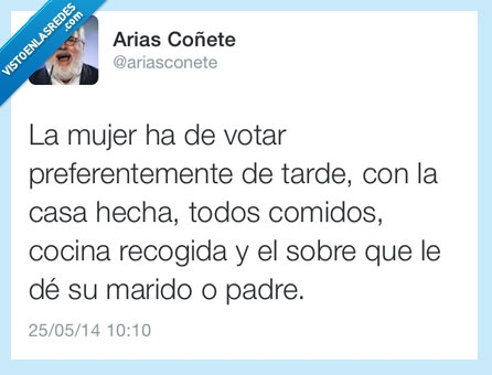 votar,ujer,tarde,machismo,comer