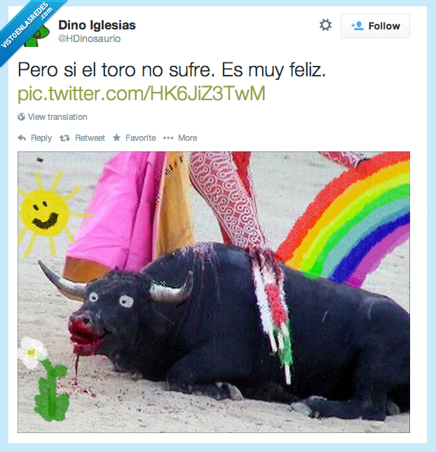 toro,feliz,montaje,paint,cutre,sonrisa,arcoiris,ojos,torero
