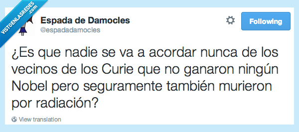 radiacion,fisica,nobel,premio,morir,curie,vecino
