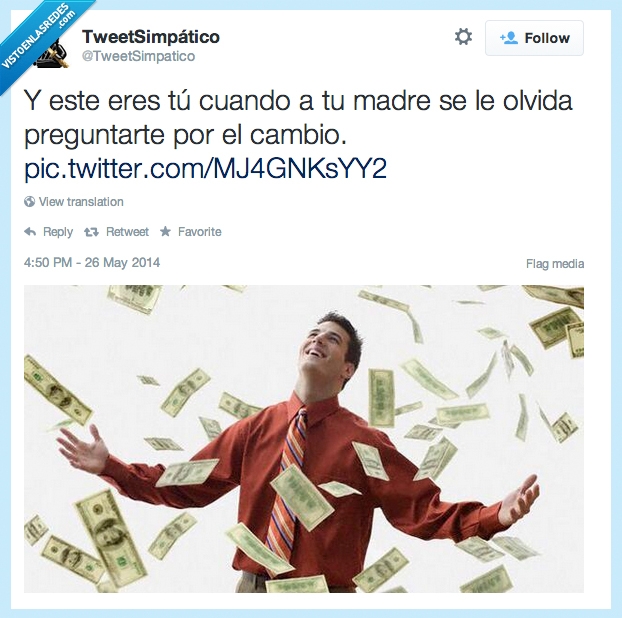 compra,vuelta,billetes,Dinero,Tweetsimpatico,Millonario,Cambio,Madre,lluvia
