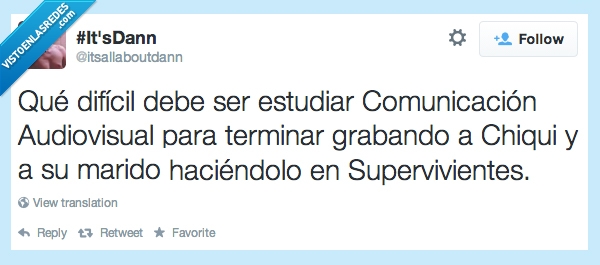 telecinco,Supervivientes,Chiqui,Comunicación Audiovisual,carrera,estudiar,reality,televisión