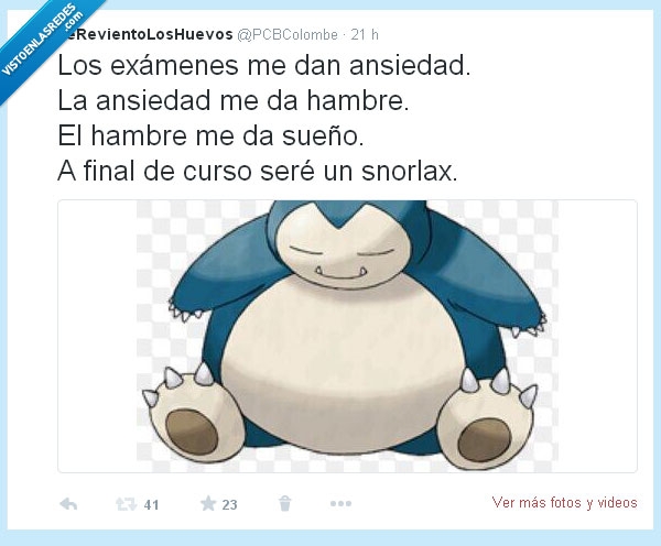 sueño,hambre,operación,exámenes finales,snorlax,pokemon,ansiedad