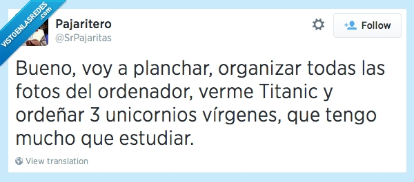 cosas,hacer,otras,unicornio,estudio,procrastinar,estudiar