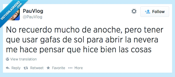 recuerdo,mucho,anoche,tener,usar,gafas,sol,resaca,nevera,beber,borrachera