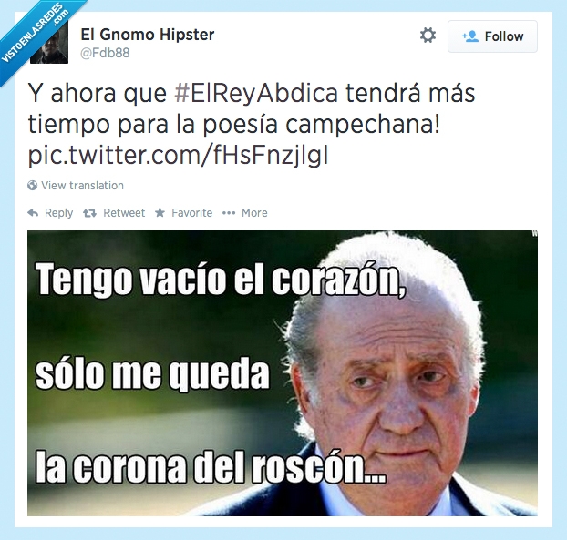 Rey,abdica,poesía,roscón,rosco,corona,campechana,corazon