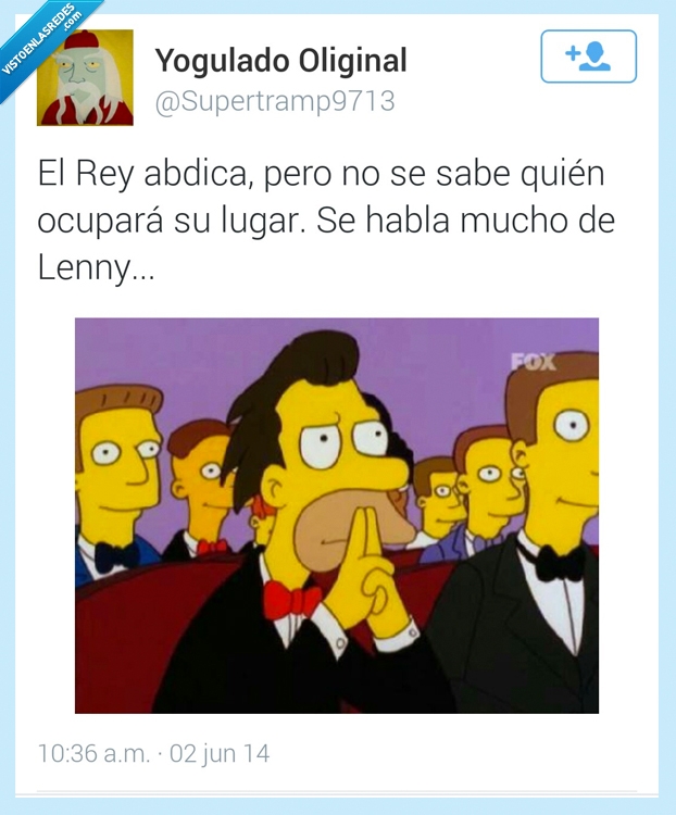 hablar,los simpson,the simpson,lenny leonard,abdica,rey,posibilidad
