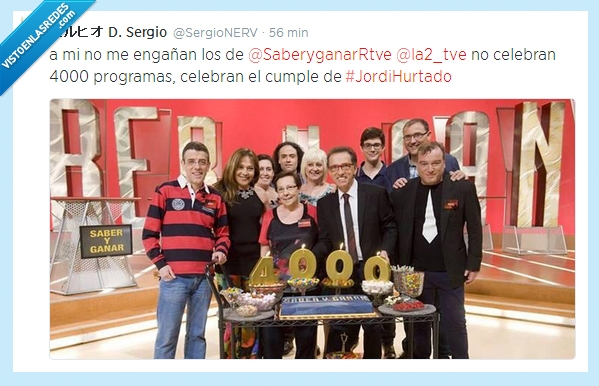 Saber Y Ganar,4000 años,Jordi Hurtado,4000 programas,edad,años,cumpleaños,pastel,tarta
