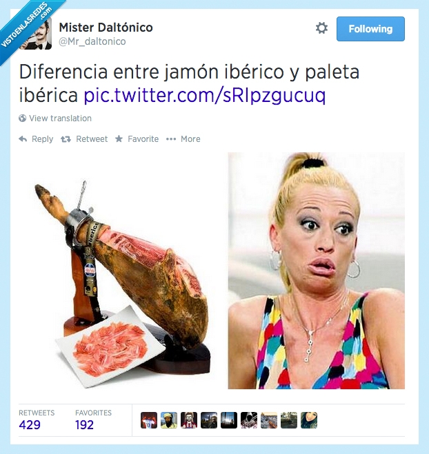 jamon,paleta,diferencia,belén,esteban,daltonico