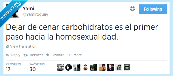 dejar,cenar,carbohidratos,primer,paso,homosexualidad