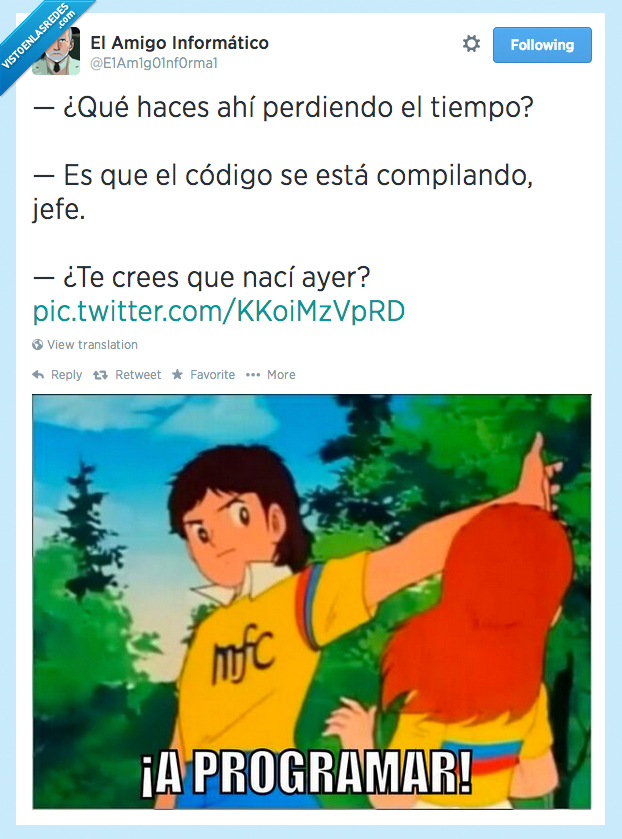 compilar,compilando,codigo,jefe,informatico,a programar,a fregar,oliver y benji