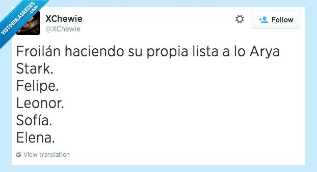 froilan,haciendo,hacer,lista,arya stark,sucesion,felipe,rey,abdica,linea