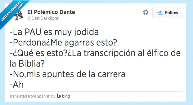 PAU,Selectividad,Difícil,Universidad,Apuntes,Carrera,Biblia,Élfico,Ah