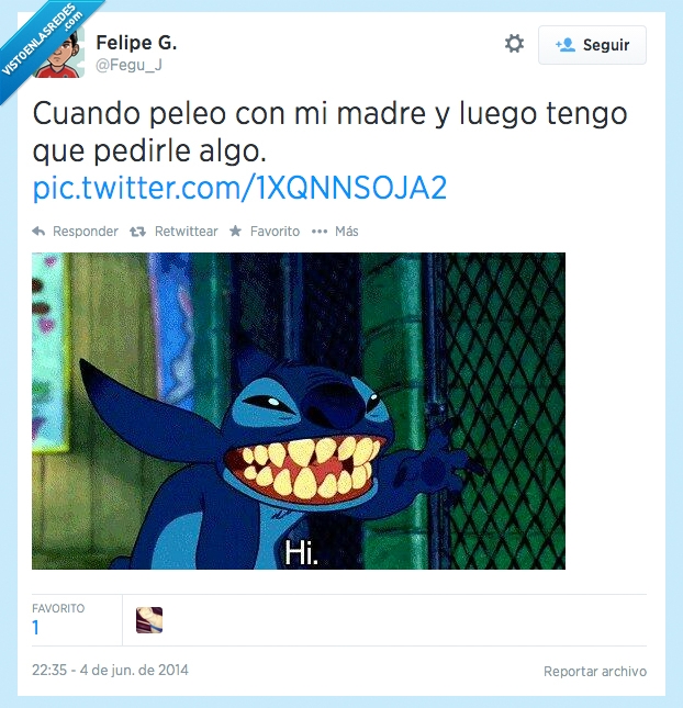 Mamá,pedir,rogar,holaaaa,tuit,Stitch,madre,algo,discutir,hi