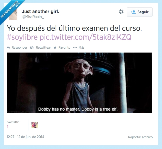 twitter,elfo,Dobby,exámenes,finales,libres,todos