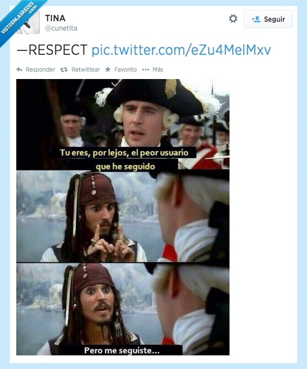 Twitter,seguir,usuario,peor,seguido,seguiste,jack sparrow,piratas del Caribe
