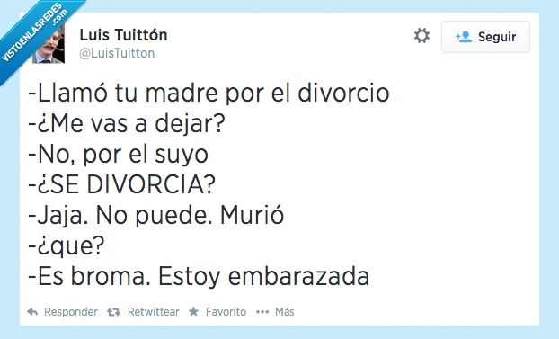 madre,muerte,divorcio,susto,malas noticias,embarazada,twitter,broma