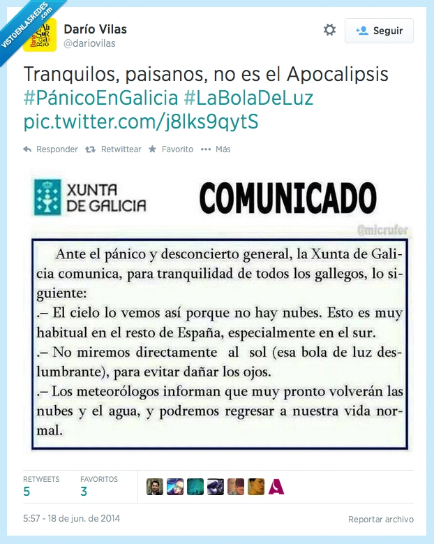 Apocalipsis,verano,cambio climático,bola de luz,Galicia,sol,buen tiempo,lluvia,llover