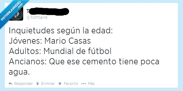 inquietud,segun,edad,joven,mario casas,mayor,abuelo,mundial,futbol,anciano,cemento,tiene,tener,poca,agua