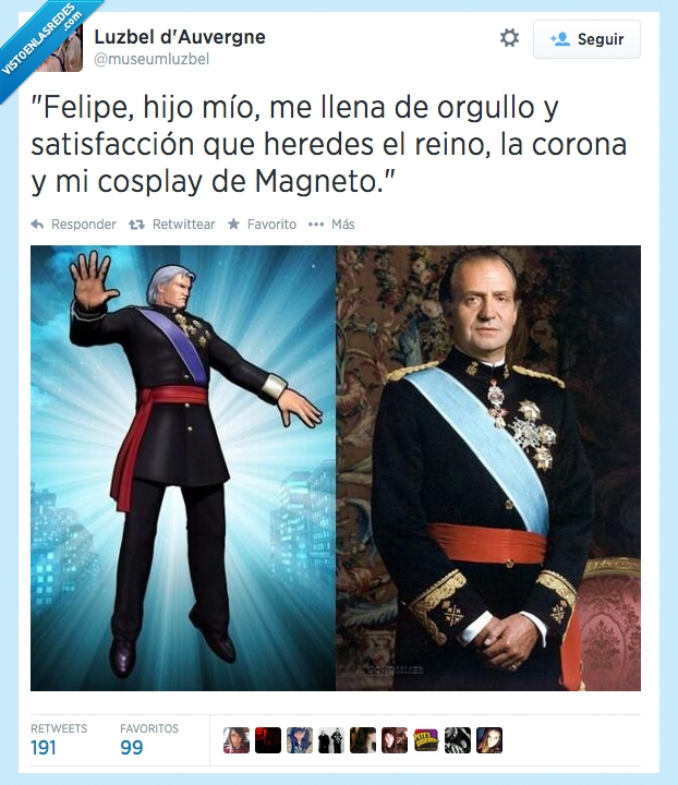 Felipe VI,coronación,España,monarquía,Xmen,Marvel,traje,videojuegos