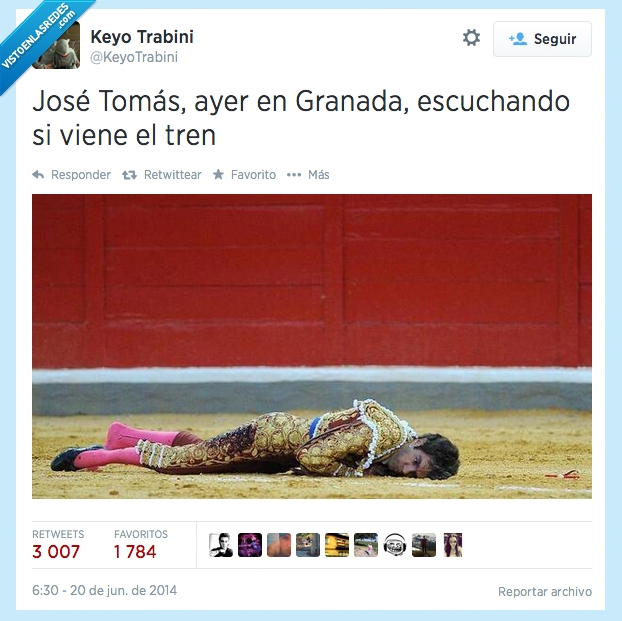 Torero,tren,escuchar,suelo,jose tomas,tumbado,oir