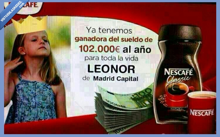 leonor,sueldo,toda,vida,descafe,princesa,classic