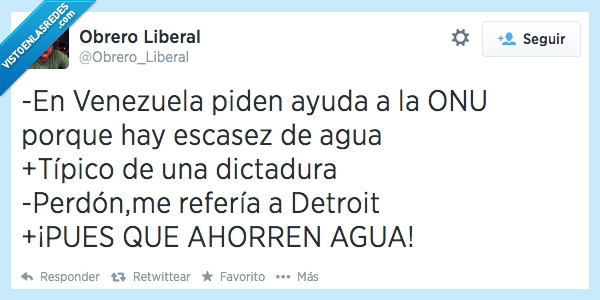 venezuela,piden,ayuda,onu,escasez,agua,tipico,dictadura,detroit,ahorrar