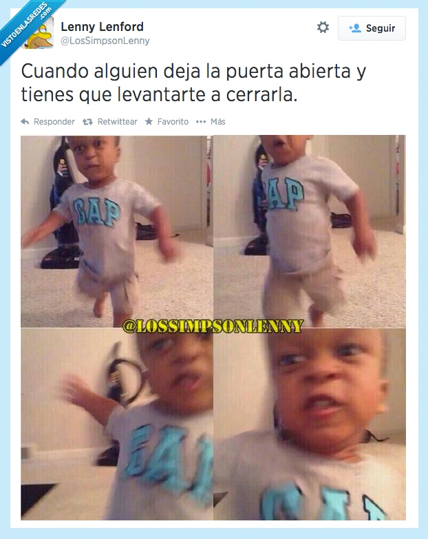 bebe,Habitación,Niño,LosSimpsonLenny,Puerta,cabreo,cerrar,abrir,abierta