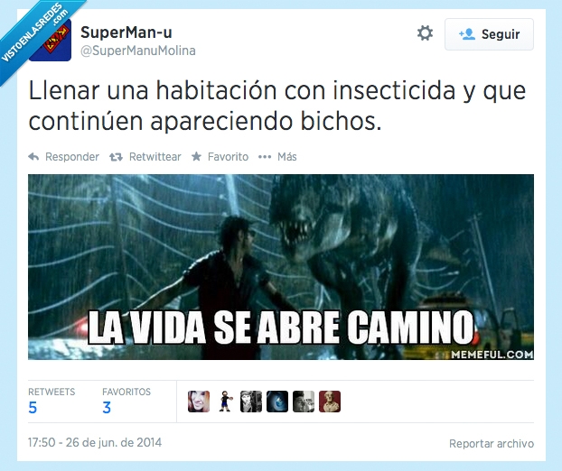 insecticida,jurassic park,parque jurásico,ian malcon,bichos