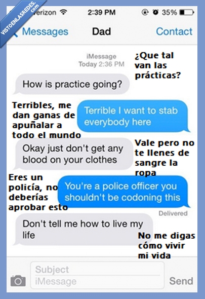 padre,conversación,policía,consejo,apuñalar,sangre,matar