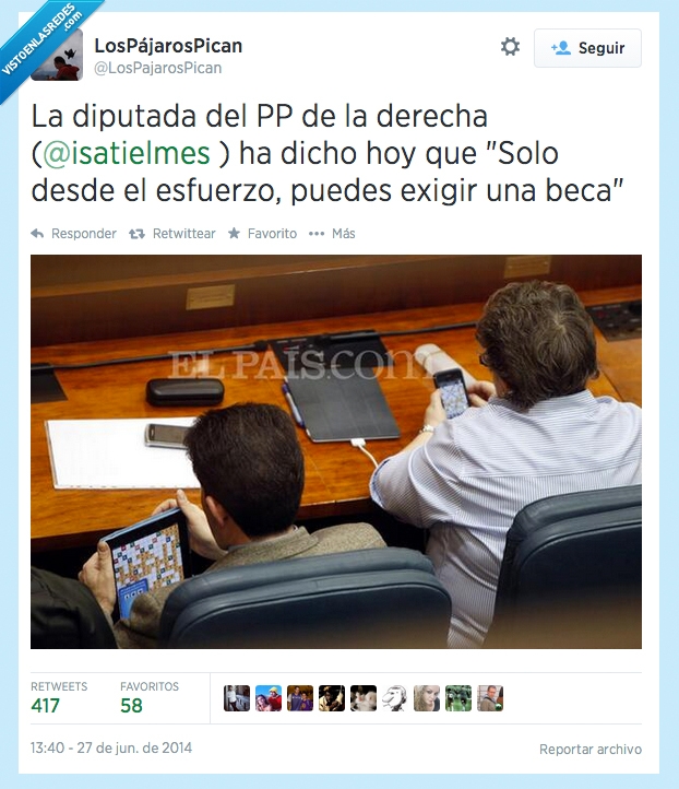 pedir,becas,Isabel Redondo,PP,movil,esfuerzo,beca