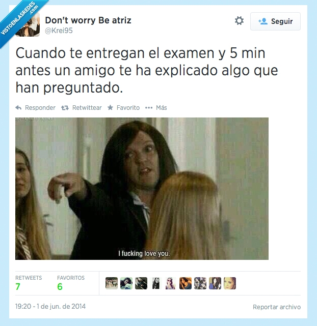 examen,amigo,aprobar,suerte,ole,twitter,explicar,justo,pregunta,genial