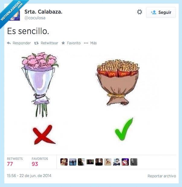 patatas,gordas,flores,ramo,amor,tweet,twitter,calabaza,mcdonalds,fritas