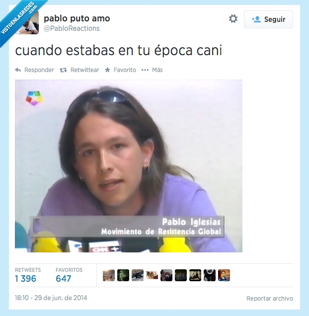 Pablo Iglesias,etapa cani,twitter,mal momento,Podemos,pasado