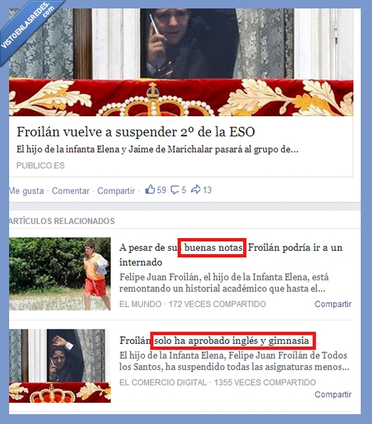 buenas notas,froilan,internado,niño,familia real,hijo,suspender,suspenso,todas,ingles,gimnasia,suspendida