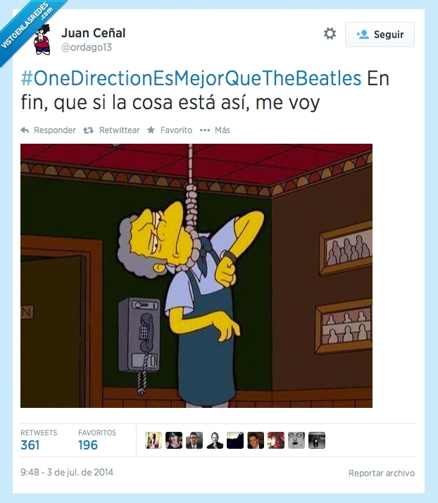 Twitter,#OneDirectionEsMejorQueTheBeatles,Adolescentes,One Direction,No saben de música,moe,suicidio,suicidar