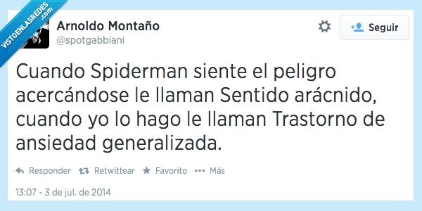 superpoder,spiderman,peligro,sentido arácnido,trastorno ansiedad,generalizada,ansiedad