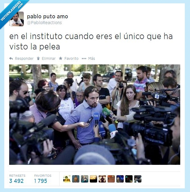 politica,pabloreactions,twitter,pablo iglesias,podemos,unico,visto,pelea,instituto,entrevista
