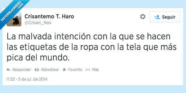 ropa,maldad,etiqueta,pica,tela,picor,molestar,escuece