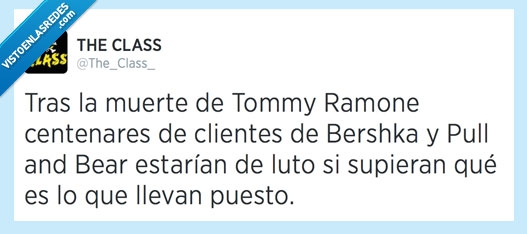 ramones,camiseta,twitter,bershka,pull & bear,tommy ramone,muerte