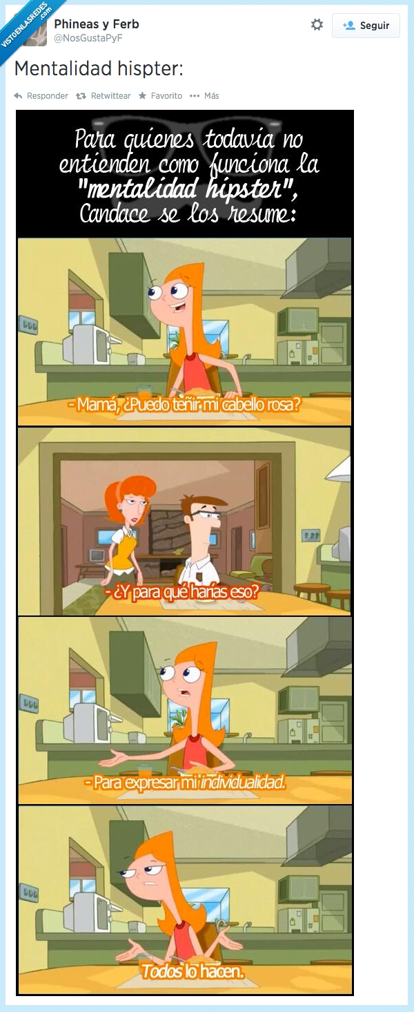 mentalidad,hipster,explicación,candace,pelo,rosa,teñir,unica,diferente,igual