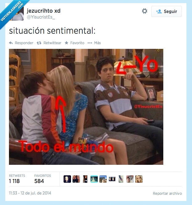 Situación sentimental,twitter,yo,todo el mundo,solo,ahora el tio es guapo,besar,otros,envidia,pareja,soltero