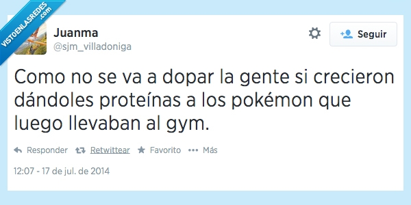 Pokémon,proteínas,calcio,carburante,gym,doparse,ciclos