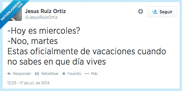 miercoles,Vacaciones,Que dia es hoy,inicio,martes,verano