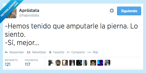 tenido,cortar,pierna,lo siento,sentar,mejor,cojo