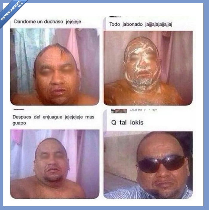 lavar,enjuague,ducha,enjabonado,gafas,selfies,se ama mucho a sí mismo