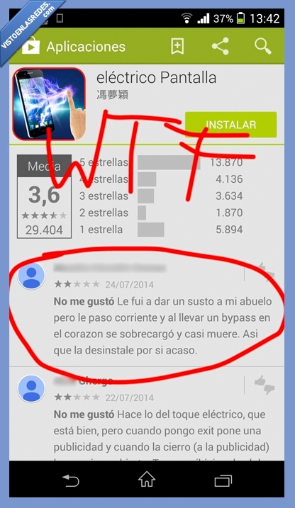 app,corriente,susto,abuelo,bypass,corazon,casi,muere,morir,desinstale,desinstalar
