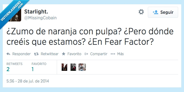 fear factor,zumo,pulpa,asco,grumos,trozos
