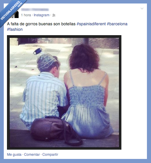 gorro,botella,agua,garrafa,spainisdifferent,barcelona,fashion