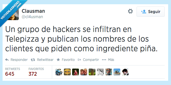 comer,ingrediente,pizza,telepizza,base de datos,infiltran,hackers,grupo,asco