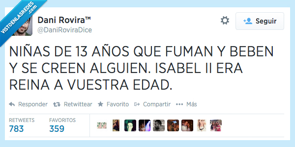 niñas,años,13,Isabel II,creer,creen,alguien,fumar,beber